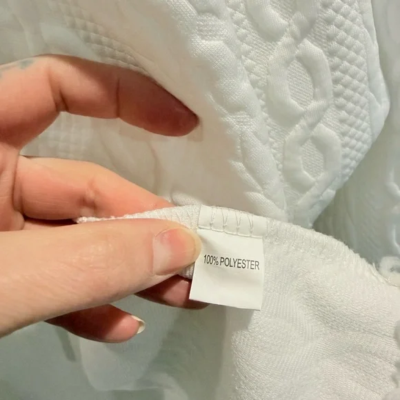 Textured White Cable Knit Zip Hoodie XL - Picture 4 of 5